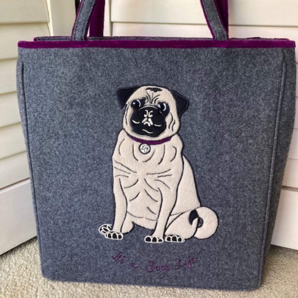 Lulu Guinness London "It's a Dogs Life"' Pug Tote Bag - Picture 11 of 16
